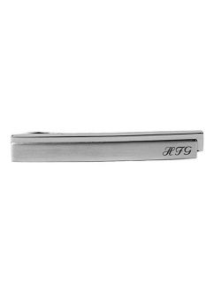 Personalized Stainless Steel Silver Two Tone Skinny Tie Clip Custom Engraved Free - Ships from USA