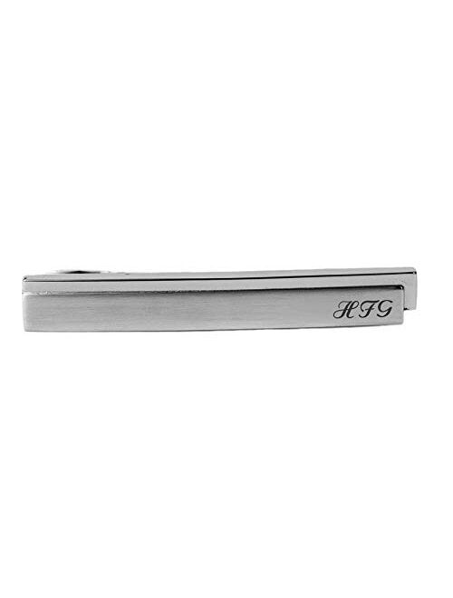 A & L Engraving Personalized Stainless Steel Silver Two Tone Skinny Tie Clip Custom Engraved Free - Ships from USA