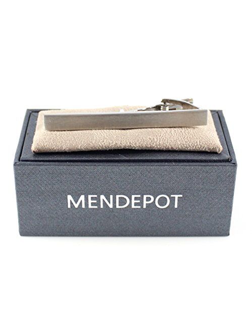 MENDEPOT Matte Silver Tone tie Clip Men Fashion Classic tie Clip in a Gift Box