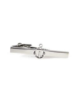 Anchor Tie Clip Rhodium Plated Fashion Anchor Tie Clip in Box