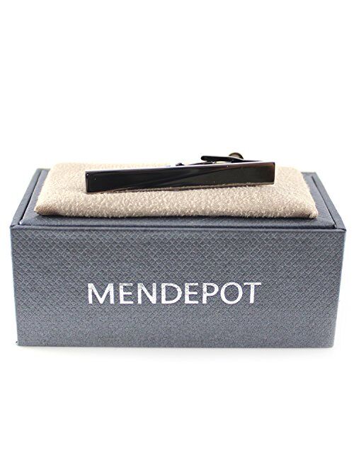MENDEPOT Classic Gunmetal Tone Tie Clip with Gift Box 2 Inch Slim Tie Accessory Clip Men Gift Tie Bar