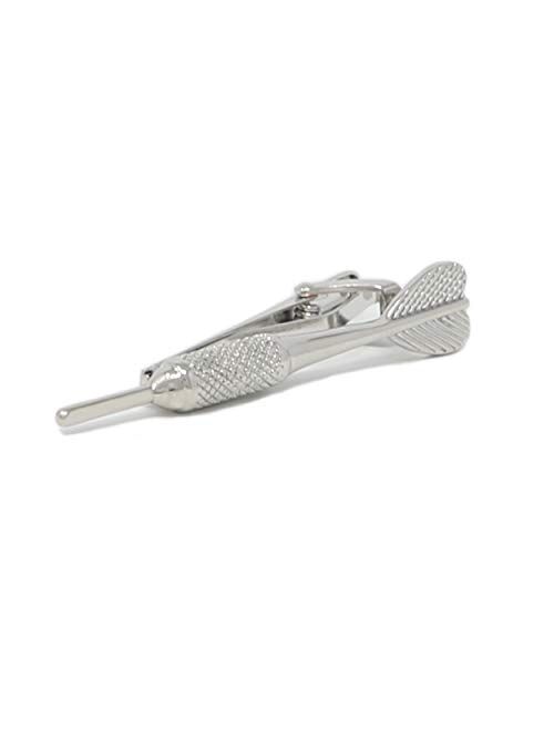MENDEPOT Silver Tone Dart Tie Clip With Gift Box