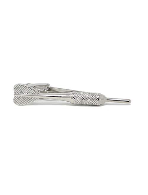 MENDEPOT Silver Tone Dart Tie Clip With Gift Box