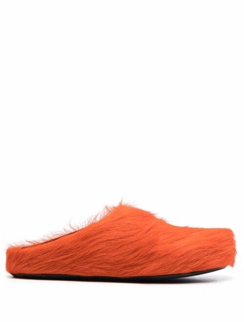 Marni textured calf hair clog slippers