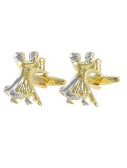 Fashion Silver and Gold Two-Tone Dancer Tie Clip with Box Wedding Dancer Cufflinks