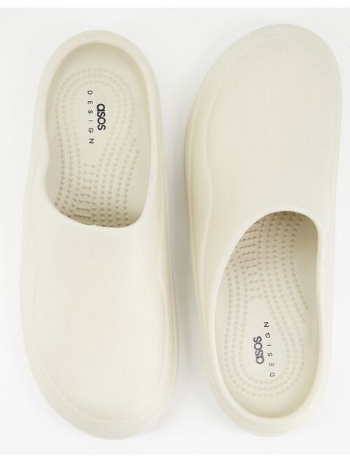 Asos Design molded clog in stone