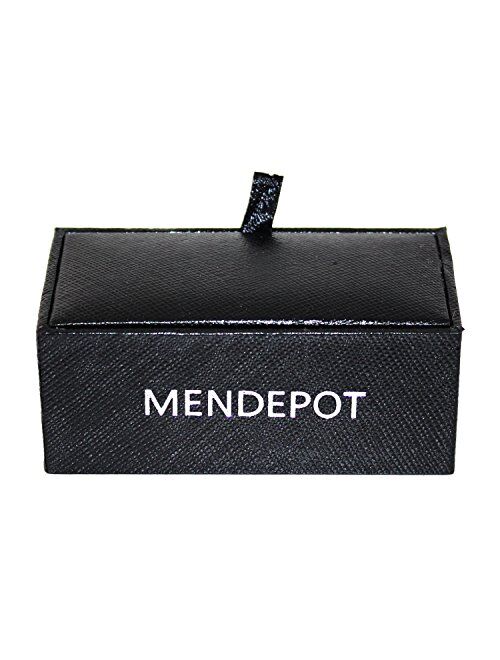 MENDEPOT Fashion Silver Tone Check Pattern Tie Clip with Box