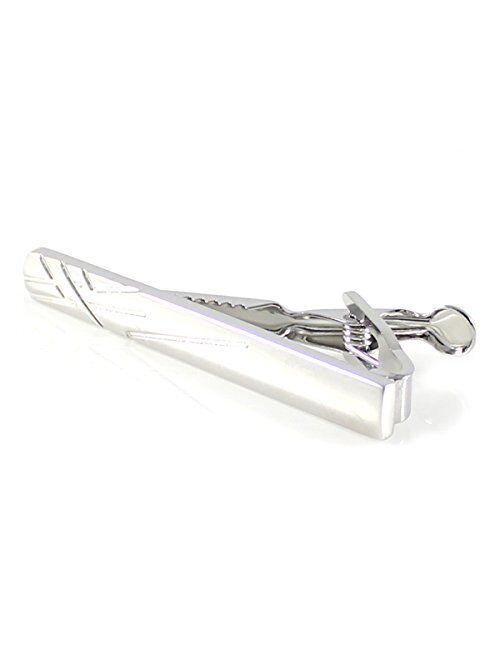 MENDEPOT Fashion Men Classic tie Clip Rhodium Plated tie Clip with Gift Box
