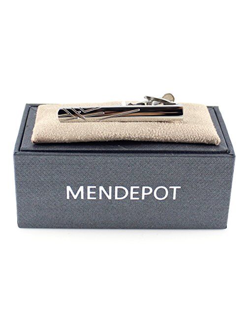 MENDEPOT Fashion Men Classic tie Clip Rhodium Plated tie Clip with Gift Box