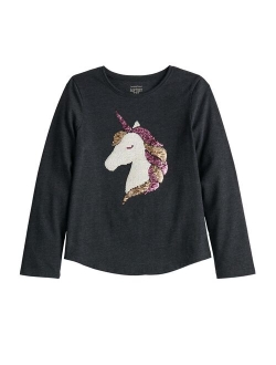 Girls 4-12 Jumping Beans Long-Sleeve Shirttail Tee