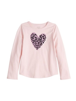 Girls 4-12 Jumping Beans Long-Sleeve Shirttail Tee