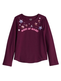 Girls 4-12 Jumping Beans Long-Sleeve Shirttail Tee