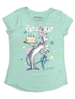 Dr Seuss Girls Sparkly Mint Cat in The Hat T-Shirt Tee Shirt