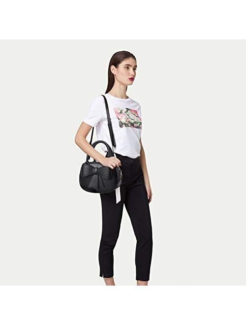 BAG WIZARD Girls Bowknot Handbag Purse Cute Leather Mini Shoulder Bag for Women Top-handle Totes Satchel