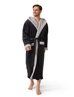 Men's Soft Fleece Plush Robe Full Length Long Bathrobe