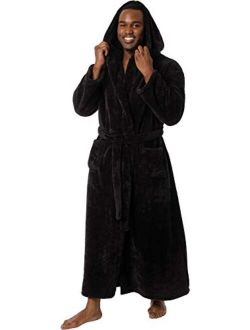 Mens Robe Big & Tall with Hood - Long Plush 400GSM Luxury Fleece Bathrobe