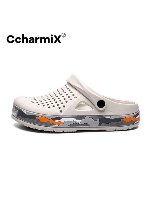 CcharmiX Mens Clogs Camo New Mens Sandals Summer Beach Slippers Men Outdoor Casual Men Sandals Water Shoes Male Big Size