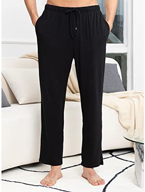 YIMANIE Men's Pajama Pant Cotton Comfy Soft Lounge Sleep Pants Black,Navy,Gray,Red,Blue S-XXXL