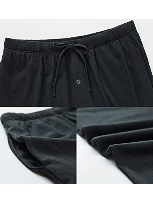 YIMANIE Men's Pajama Pant Cotton Comfy Soft Lounge Sleep Pants Black,Navy,Gray,Red,Blue S-XXXL