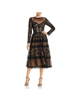 Women's L/S All-Over Lace Dress