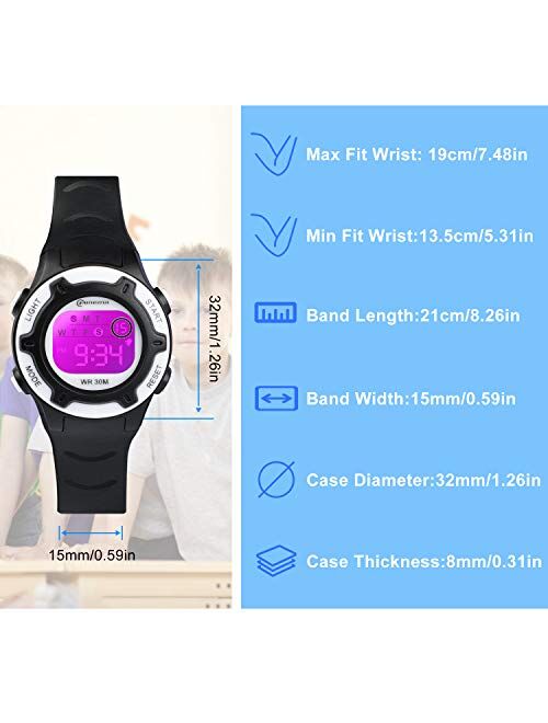 Edillas Kids Watches Digital for Girls Boys,7 Colors Led Flashing Wristwatch for Child Waterproof Sport Outdoor Multifunctional Wrist Watches with Stopwatch/Alarm for Age
