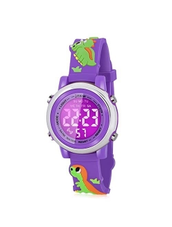 Viposoon 3D Cartoon Waterproof Watches for Girls with Alarm - Best Toys Gifts for Boys Girls Age 3-10