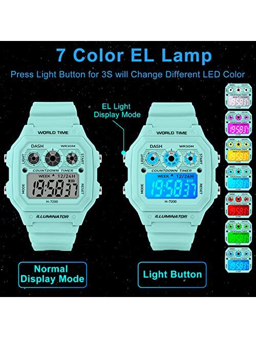 Ckv Kids Watches Digital Sport Watches for Girls Outdoor Waterproof Watches with Alarm Stopwatch Child Wrist Watch Ages 8-16 Years Old