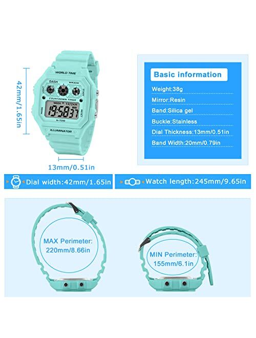 Ckv Kids Watches Digital Sport Watches for Girls Outdoor Waterproof Watches with Alarm Stopwatch Child Wrist Watch Ages 8-16 Years Old