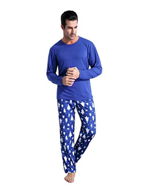 MyFav Matching Family Christmas Pajamas Set Soft Holiday Clothes Sleepwear