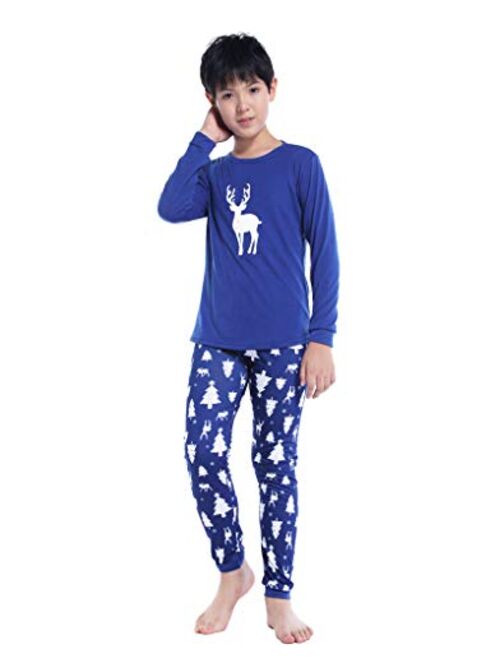 MyFav Matching Family Christmas Pajamas Set Soft Holiday Clothes Sleepwear
