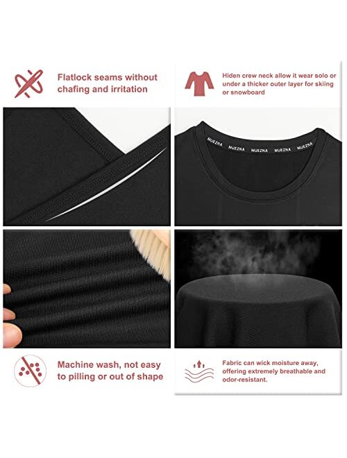 Muezna Thermal Underwear for Women Long Johns Ski Base Layer Thermal Top and Bottom Set with Fleece Lined for Cold Weather