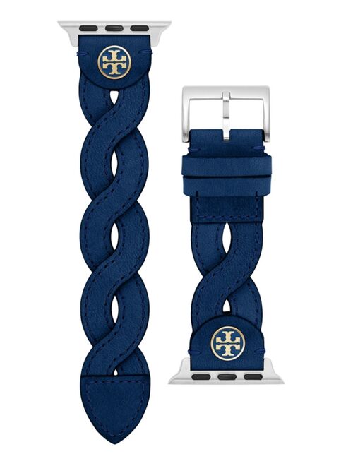 Tory Burch Women's Navy Braided Leather Band for Apple Watch® 38mm/40mm