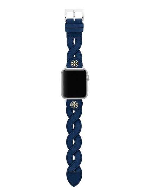 Tory Burch Women's Navy Braided Leather Band for Apple Watch® 38mm/40mm