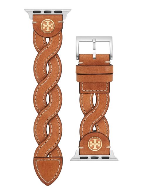 Tory Burch Women's Luggage Braided Leather Band for Apple Watch® 38mm/40mm