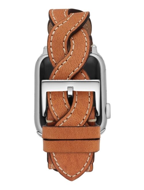 Tory Burch Women's Luggage Braided Leather Band for Apple Watch® 38mm/40mm