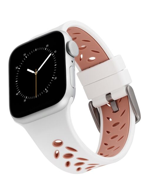 Apple Watch Band White and Pink Sport Silicone, 38/40/41mm
