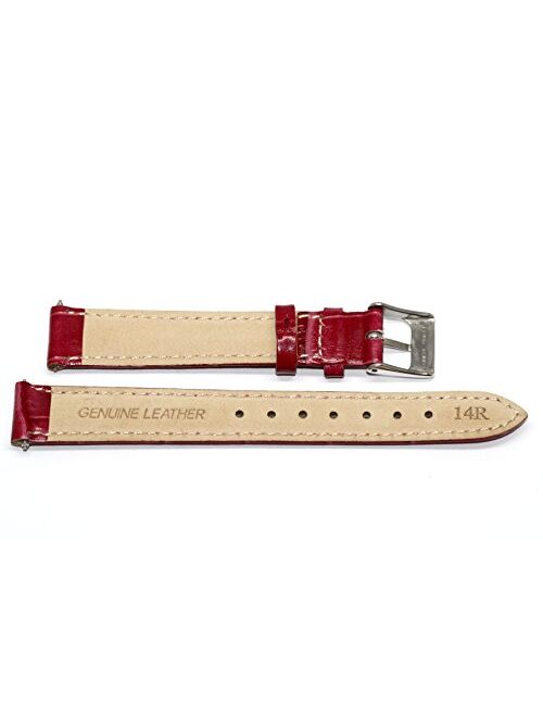 Timex 14mm Womens Padded Stitched Croco Grain Leather Watch Band