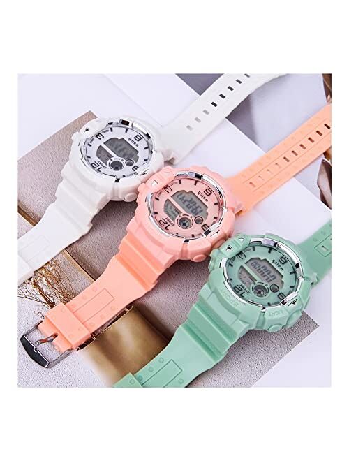 Flystpp Children's Simple Sports Watch Waterproof Electronic Digital Watches Girls' Wrist Watches for Student Wrsit Clock (Color : 4)