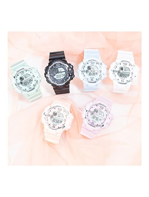 Flystpp Children's Simple Sports Watch Waterproof Electronic Digital Watches Girls' Wrist Watches for Student Wrsit Clock (Color : 4)