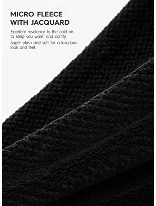 DAVID ARCHY Men's Coral Fleece Plush Robe Shawl Collar Heavyweight Full Length Long Big and Tall Warm Bathrobe