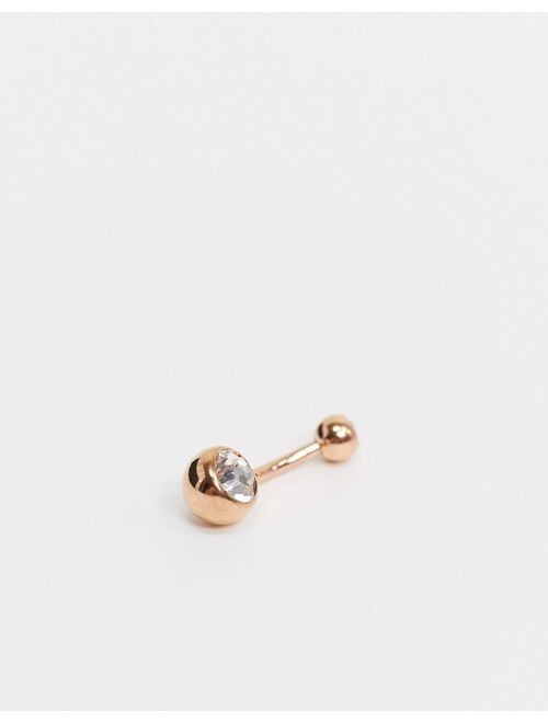 Kingsley Ryan rose gold double jewelled belly bar