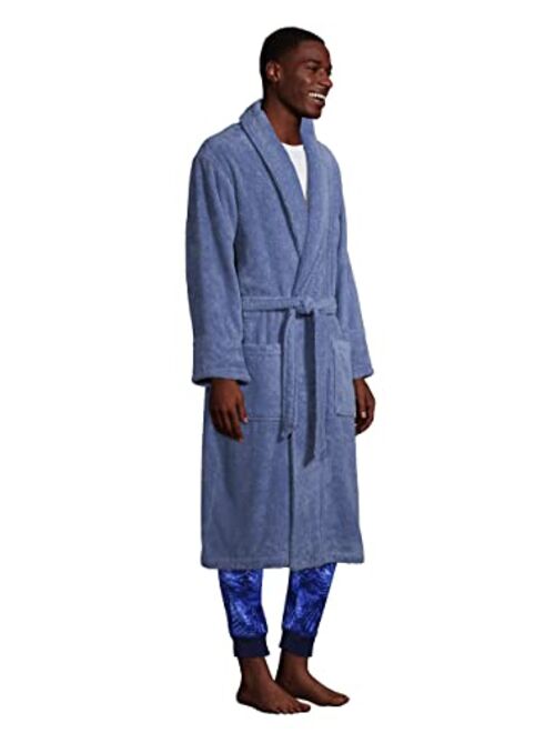 Lands' End Men's Turkish Terry Cloth Robe Calf Length with Pockets