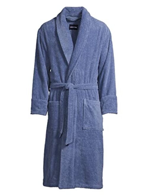 Lands' End Men's Turkish Terry Cloth Robe Calf Length with Pockets