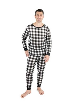 Men's Pajamas Fitted Striped Christmas 2 Piece Pjs Set 100% Cotton Sleep Pants Sleepwear (XSmall-XXLarge)