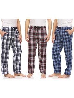 DARESAY Men's Cotton Super-Soft Flannel Plaid Pajama Pants/Lounge Bottoms with Pockets