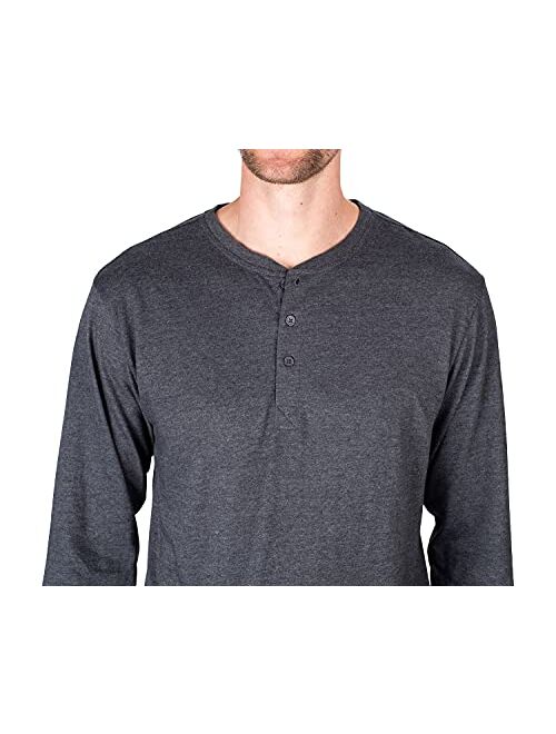 SLEEPHERO Men’s Pajama Set Flannel Pajamas for Men 2 Piece PJ Set with Plaid Pajama Pants and Long Sleeve Henley T-Shirt