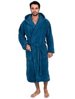 TowelSelections Men's Robe, Plush Fleece Hooded Spa Bathrobe