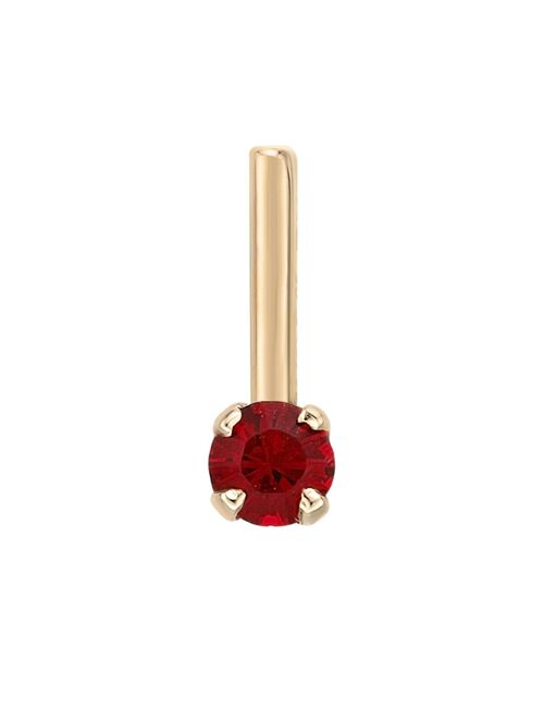 Lila Moon 14k Gold 90 Degree Red Crystal Nose Stud