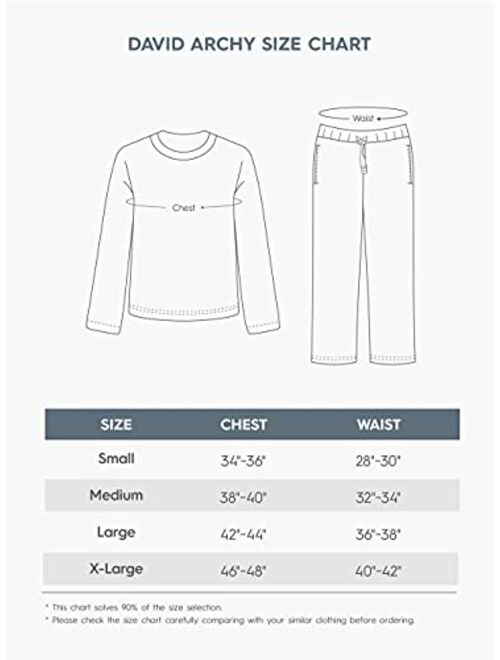DAVID ARCHY Men's Plush Fleece Sleepwear Warm Cozy Long Sleeve Top & Bottom Pajama Set Nightwear