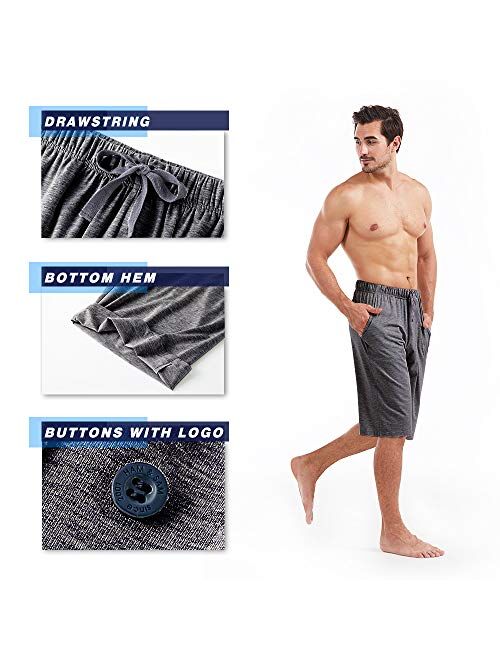 Men’s Pajama Shorts 2 Pack Bamboo Viscose Soft Breathable Pajama Short for Men with Pockets